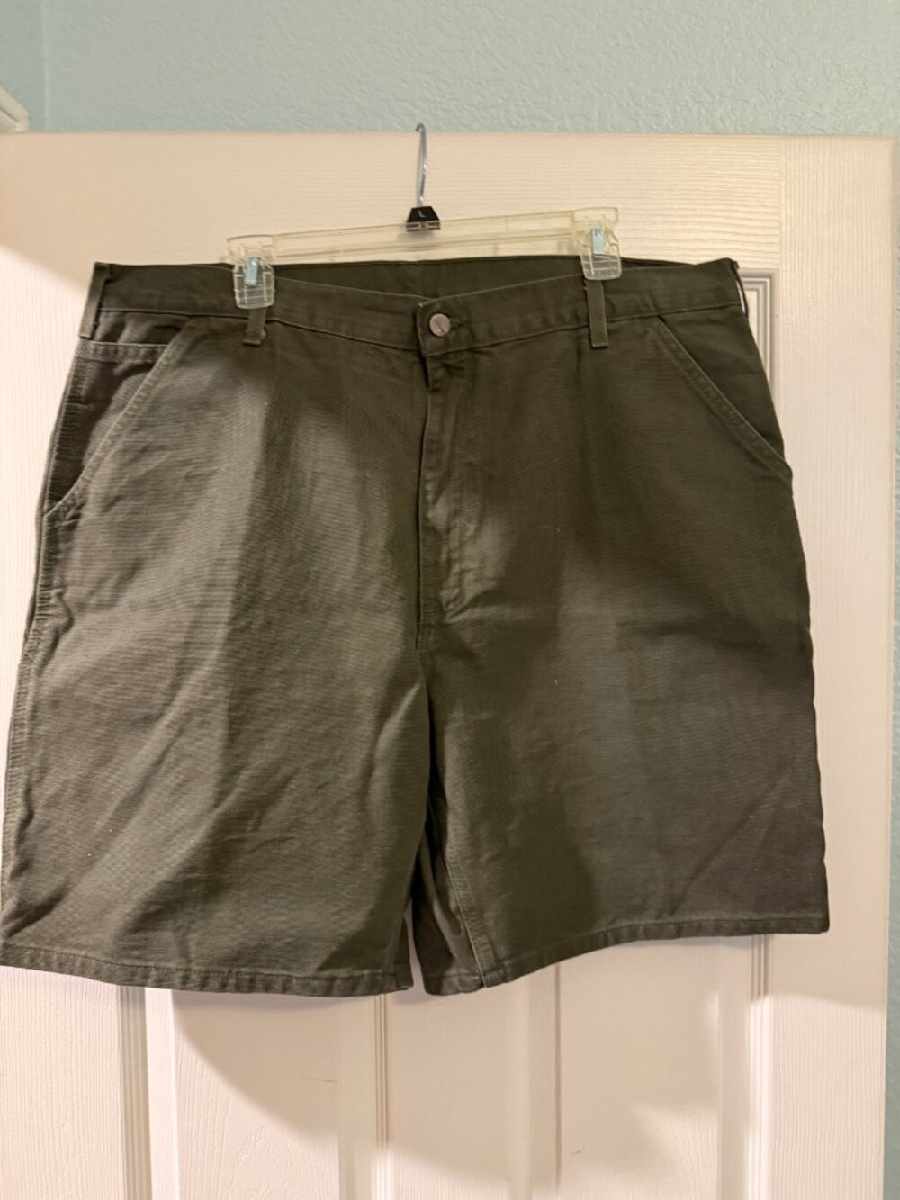 Carhartt B25 Carpenter Shorts Mens 40 Moss Green Duck Canvas Work